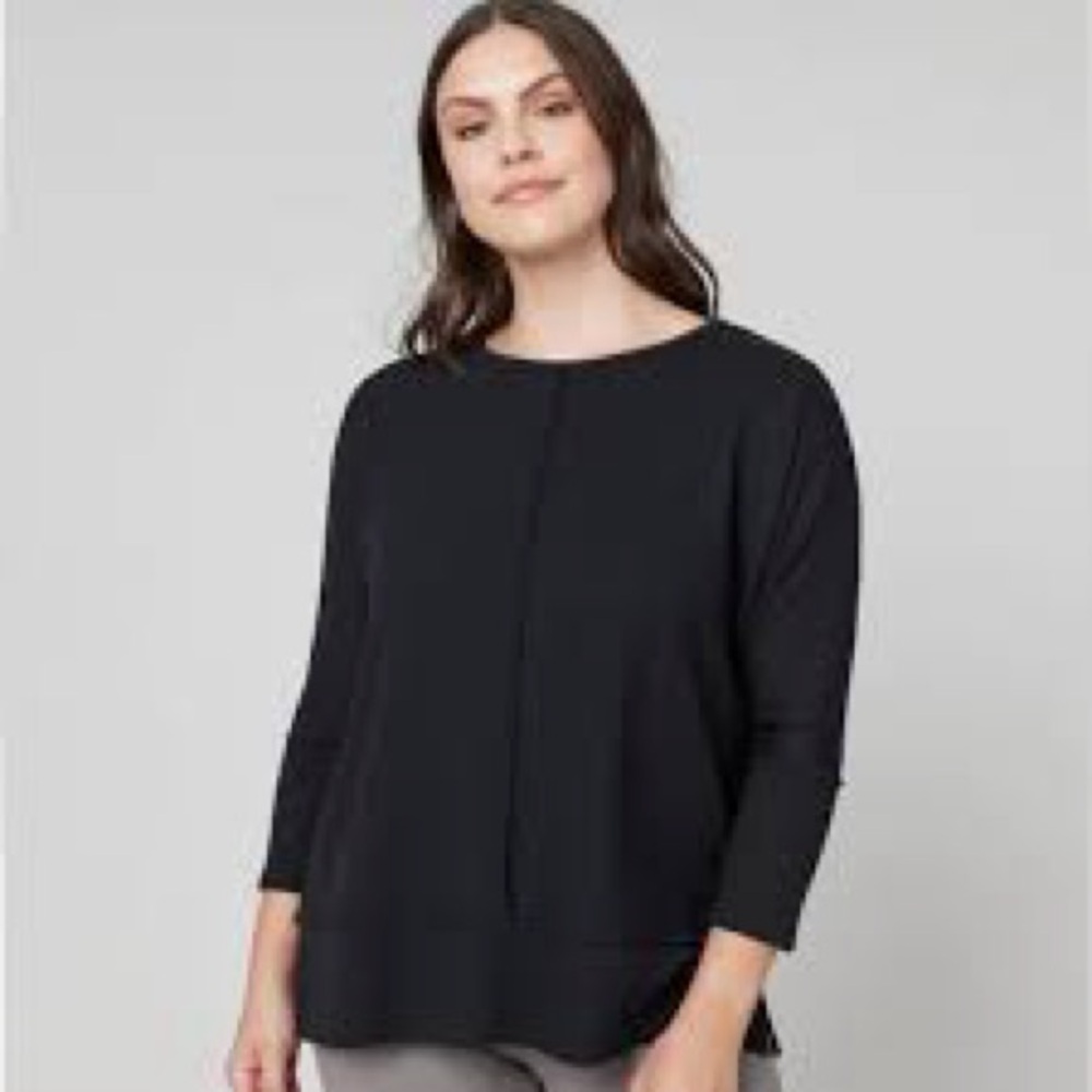 Spanx Perfect Length Top, Dolman 3/4 Sleeve, black, L - worn once - Picture 2 of 6